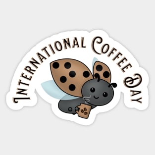 International Coffee Day Ladybug Sticker